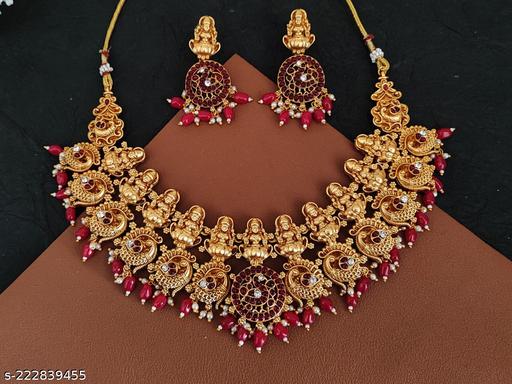 Temple-Jewellery-High-Gold-Polish-Necklace-Set