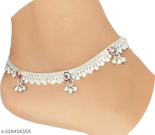 silver chandi gota coted anklet payal for women