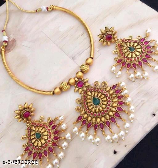chunky-lehriya-necklace-earring-jewellery-set