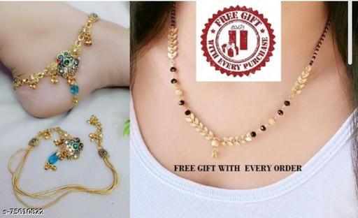 Ethnic Antique Kundan Studded Alloy 1 pair of Anklet WITH FREE GIFT