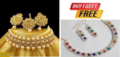 Priya-Golden-Colour-Chota-Patta-Jewellery-set-With-Free-Multicolour-Necklace