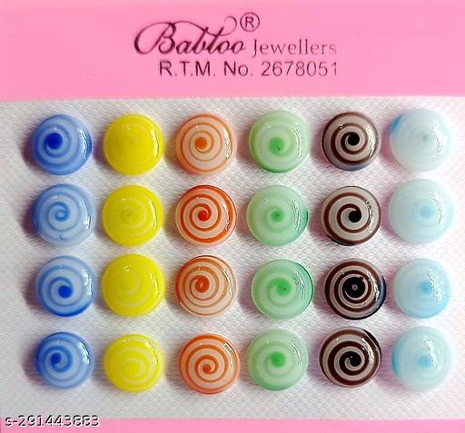 Pack of 12 Cifica Beautiful Glass Handmade earrings & studs