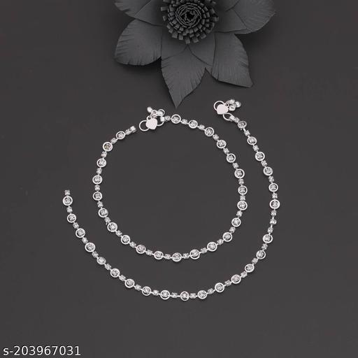 Femini Silver AD Anklets Anklets & Toe Rings