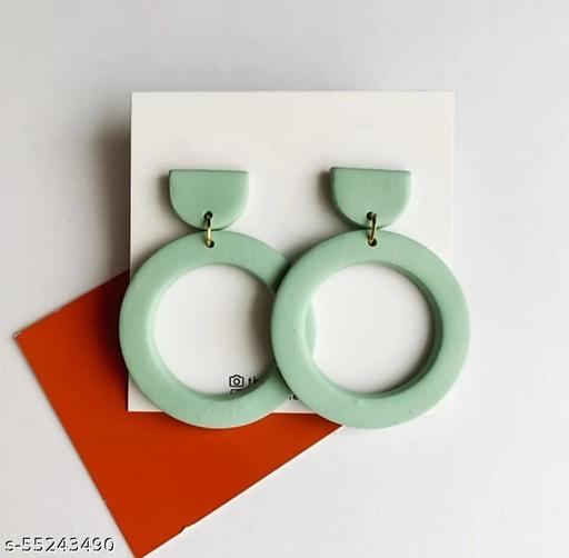 sea foam blue clay earrings