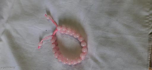 NATURAL STONE ROSE QUARTZ DOUBLE LAYERED THREAD ADJUSTABLE 8MM FREE LENGTH FITTING BRACELET