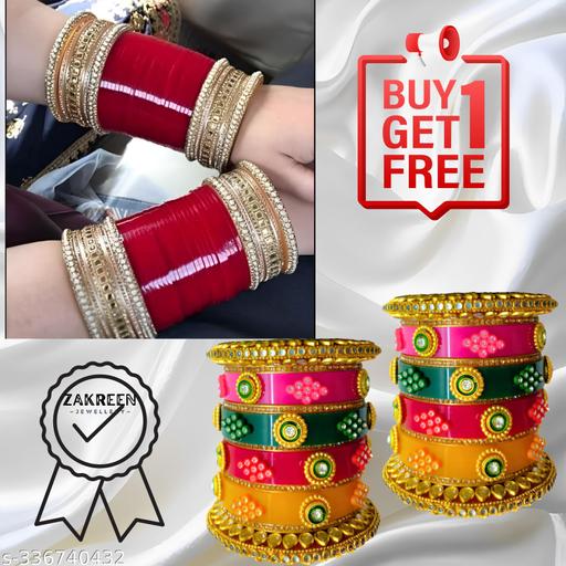 New Bindi Chuda Bangle With Redpati Set For Women