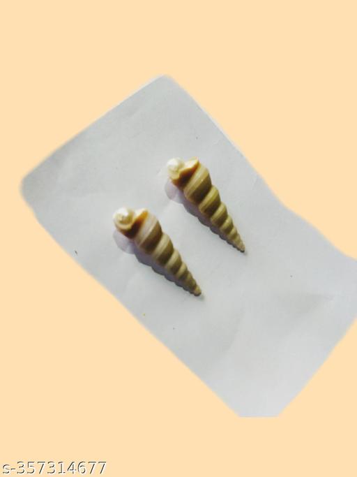 Trending Shell with pearl studs handmade by cozy cuddles creations