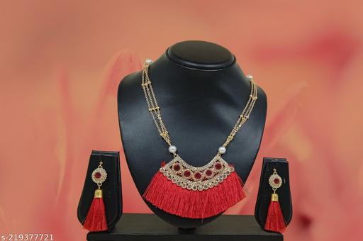 Ruby-Thread-Necklace-Set-with-Ear-rings