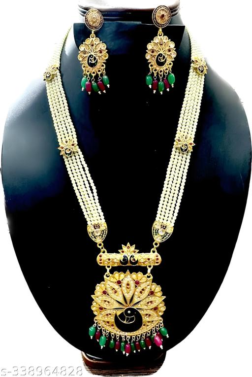 RANI-HAR-MEENAKARI-WORK-PEACOCK-DESIGN-LONG-SET-WITH-EARRING