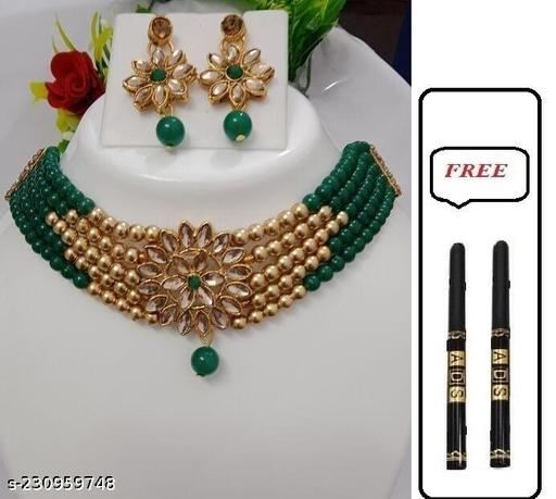 Aisha-Dark-Green-Jewellery-Set-With-2-ADS-Kajal