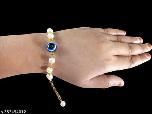 Oxidised gold plated evil eye bracelete for women and girl