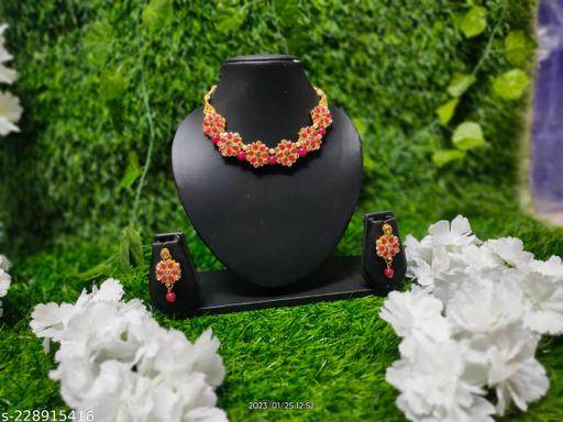 Gold-Plated-Crystal-Necklace-Jewellery-Set-with-Earrings-Suited-for-Party-Wedding-Festive-for-Women