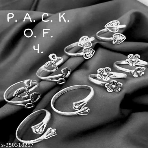OXIDIZED NEW SILVER ALLOY FANCY TOE RING FOR GIRLS AND WOMAN ?Anklets & Toe Rings