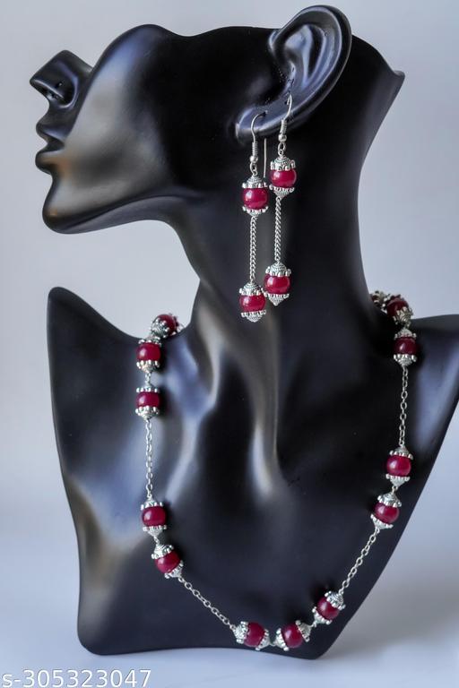 Traditional-Beads-Gemstone-Jewelry-Set-With-Earring-For-Women