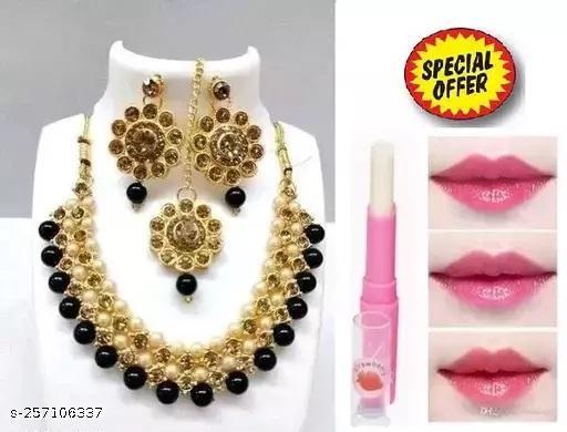 New-intack-Alloy-Black-Jewellery-Set-With-Pink-Magic-Balm-Free