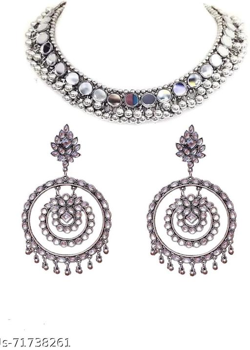 Choker-with-earrings-for-girls-and-women-Jewellery-Set