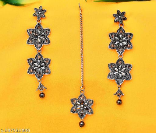 3 PCS SET EARING WITH MANGTIKKA Women Jewellery Set