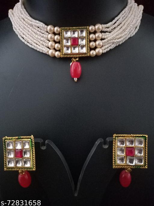 Designer-Kundan-Moti-Choker-necklace-set-AJJ49