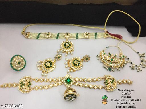 new-designer-combo-kundan-choker-set-+-sisfull+nath-+adjustable-ring
