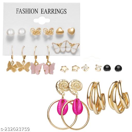 Latest Stylish Combo of 2 Pairs Earrings butterfly Earring Set for women and girls combo of 2