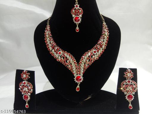 Red-Stone-Jewellry-Set-With-Mangtika