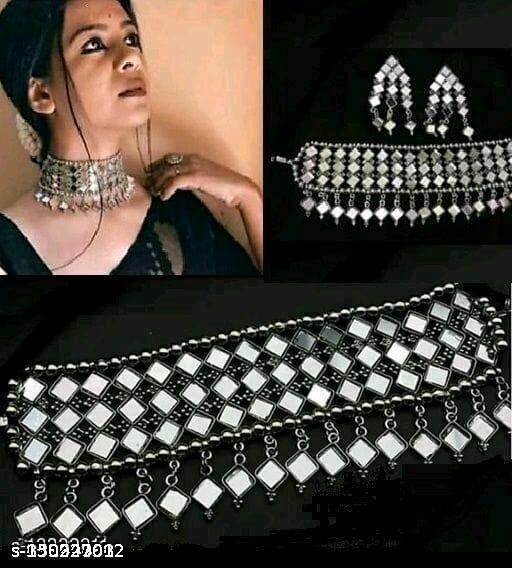 mirror-style-choker-base-metal-Jewellery-Set