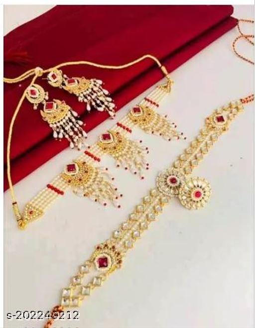 SVOJAS-Traditional-Womens-alloy-Hair-Maangtika-+-choker-set-combo