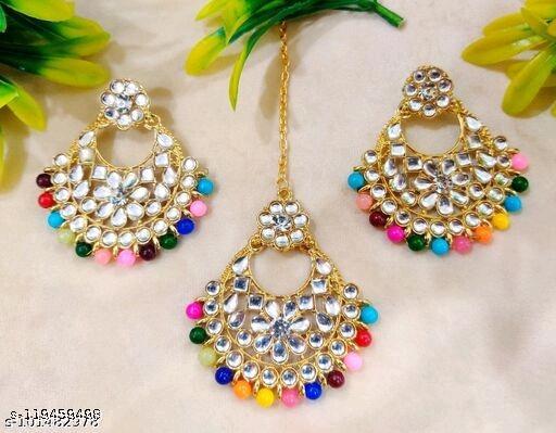 Jeweriche-Imitation-Attractive-Fancy-Mangtika-With-Earrings-(-d1)