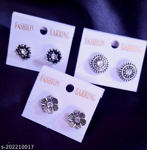 Oxidised Silver Latest Desigen Stud combo for Women & Girls