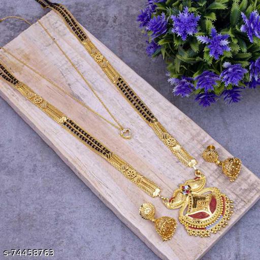 MICRO-GOLD-PLATED-MANGAL-SUTRA-WITH-EARRING-SET