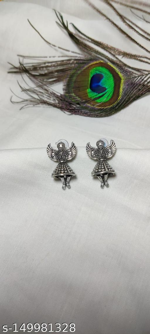 OXIDIZED WING EARRING