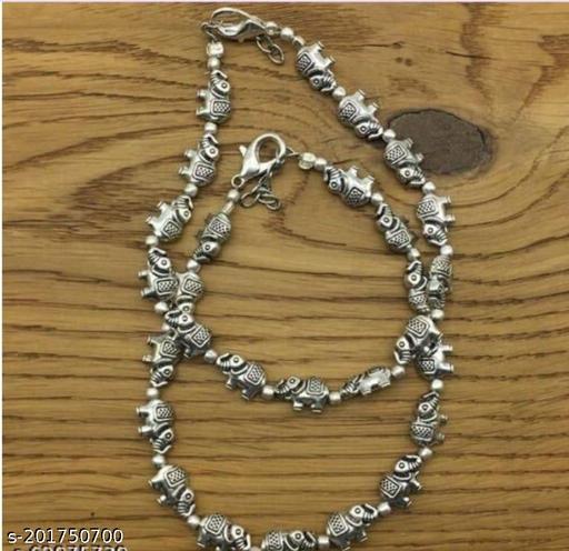 Oxidised Silver Fancy Anklets Womans For Girls