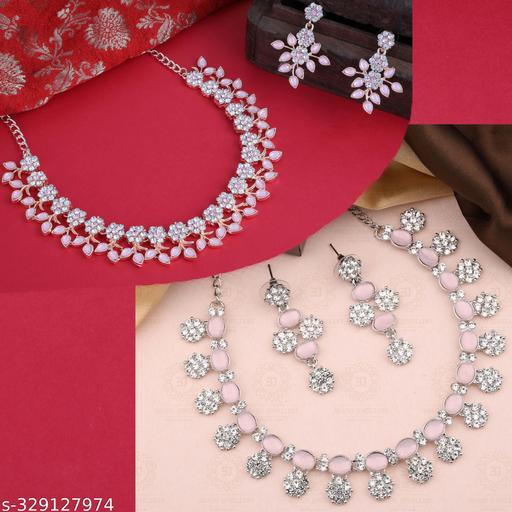 SIRAAZ-Elegant-Trendy-American-Diamond-Rose-Gold-Plated-Traditional-Fashion-Jewellery-Set-for-Women-&-Girls.