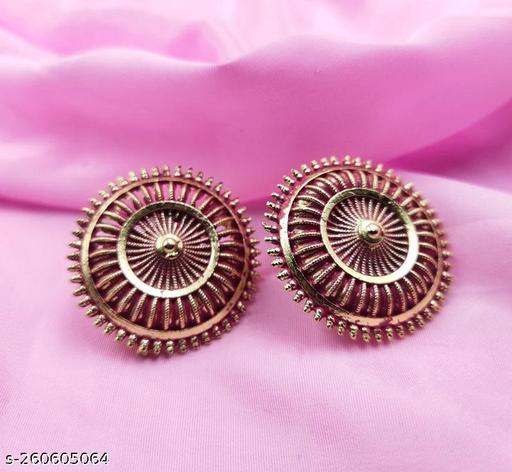 Solid Rajwadi Style Circle Stud Earrings