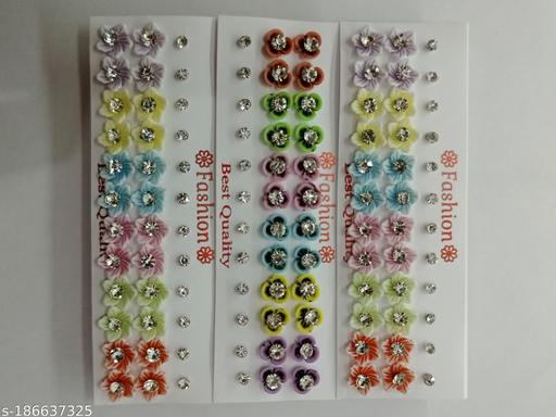 PACK OF 54 CIFICA EARRINGS STUDS FOR ELEGANT LOOK PROVIDE FOR KIDS , GIRLS , WOMEN EARRINGS
