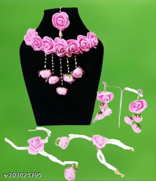 Fabric,-Plastic,-Paper-Jewel-Set-(-Pink)