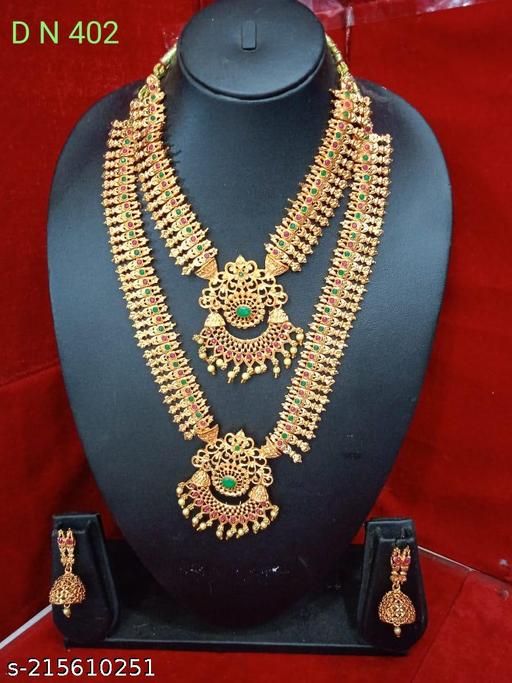 Gold-Plated-Long-Combo-Necklace-Jewellery-Set-for-Women