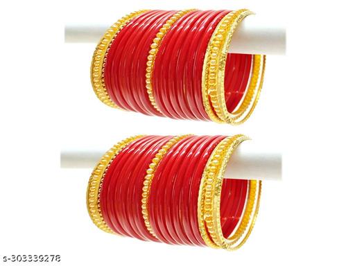 "Red "Glass Bangle for Woman (Pack of 38 )