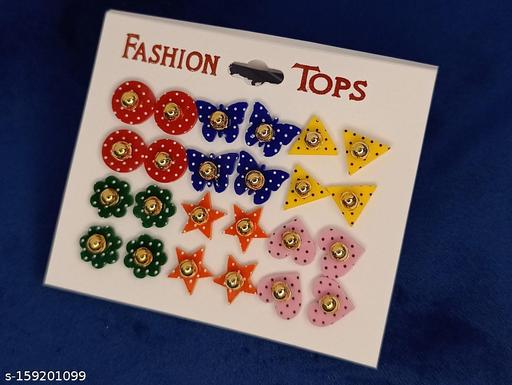 Pack of 12 Sets Fancy Latest Pair Earrings Super Collection of Multi Color For Woman , Kids , Girls By CIFICA
