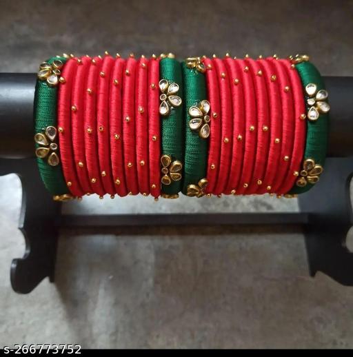 Silk thread kundhan bangles