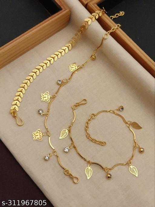 Latest Gold Plated Adjustable Bracelet Combo Pack of 3